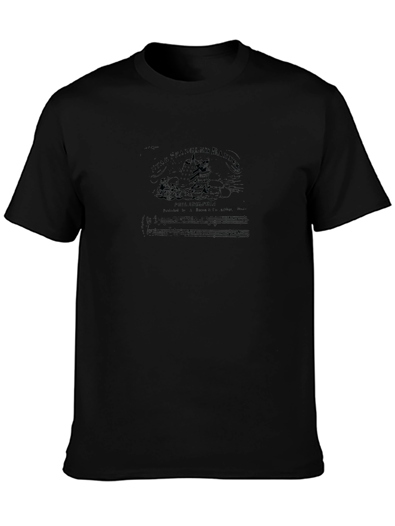 Star Spangled Banner Graphic Tee - Black