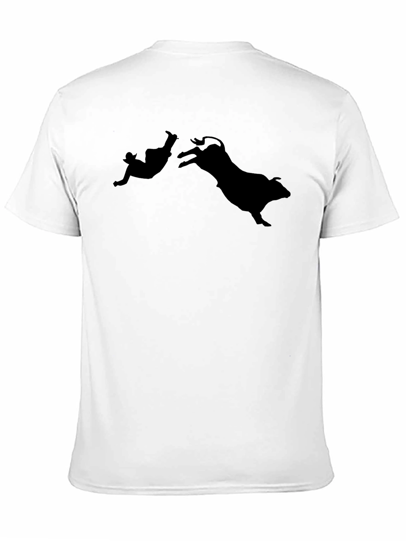 Bull Riding Silhouette Black T-Shirt