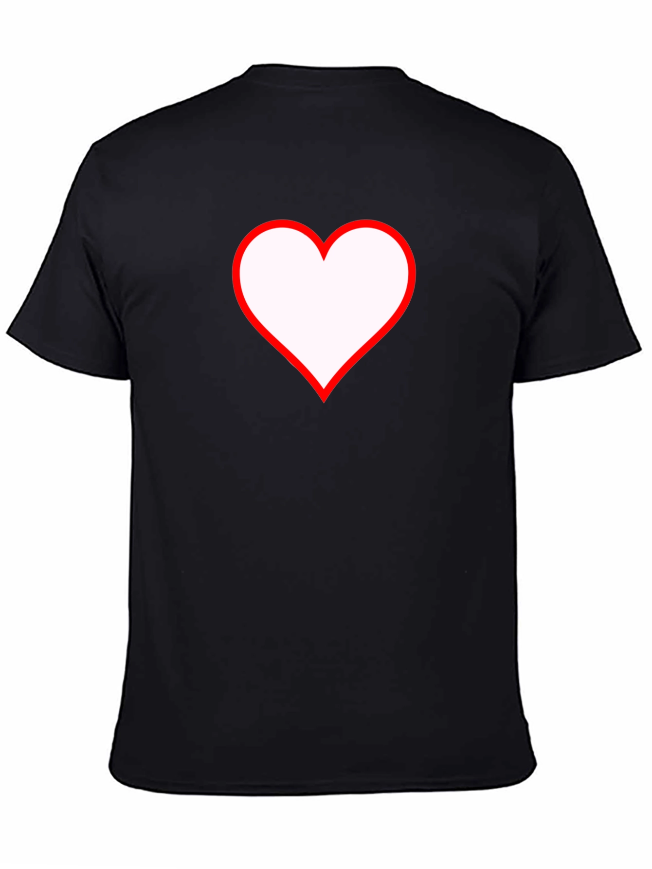 Heart Graphic T-Shirt - Black Cotton Casual Tee