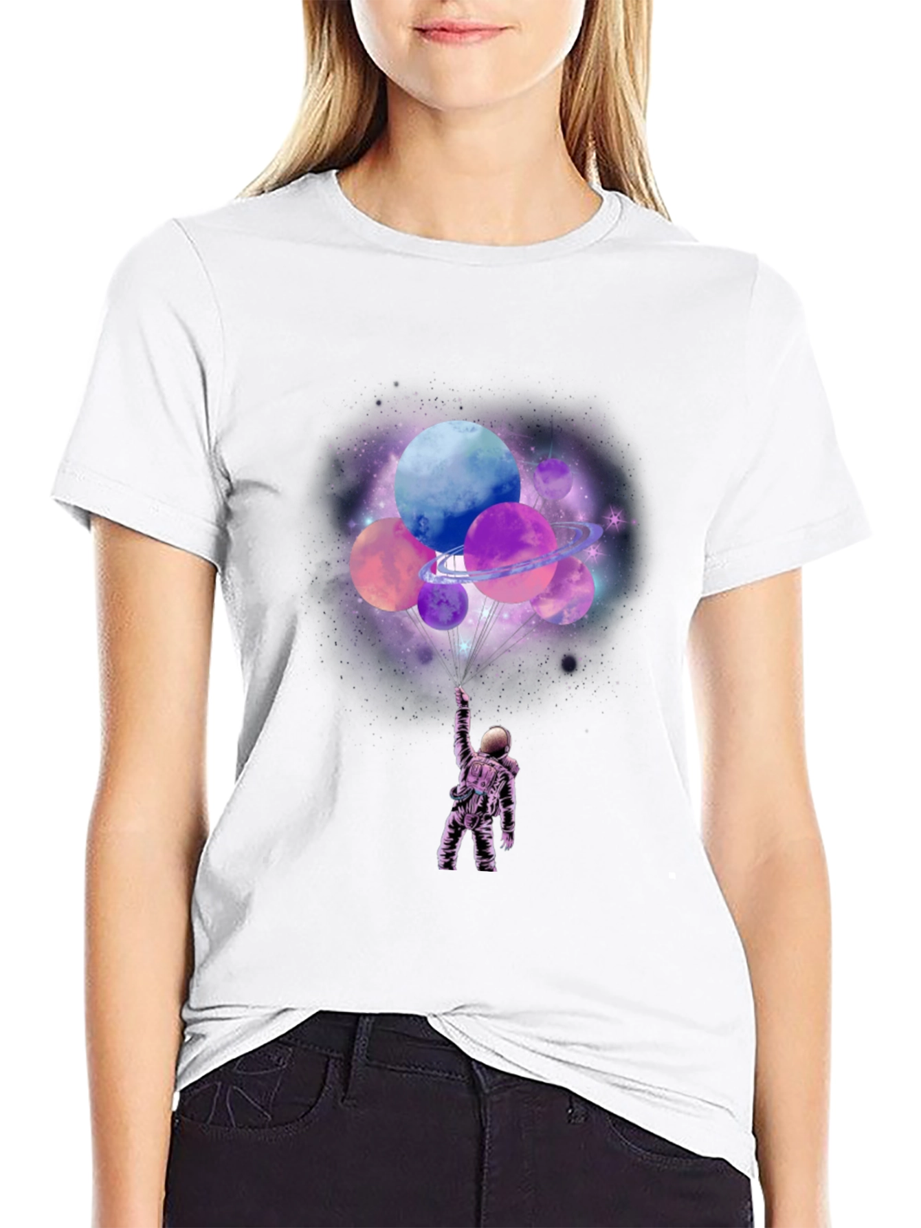 Astronaut Planets Graphic T-Shirt
