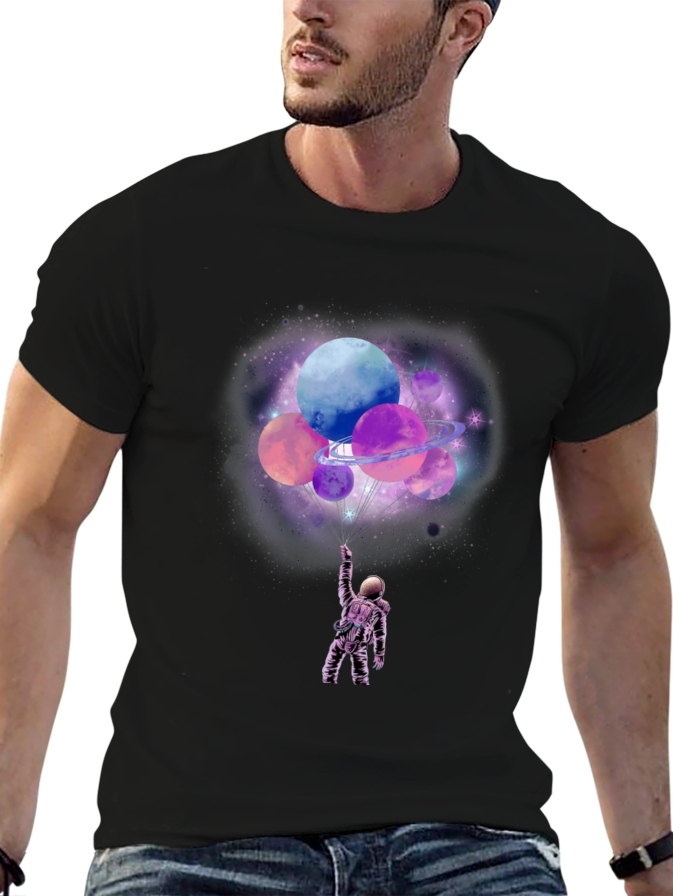Astronaut Planets Graphic T-Shirt