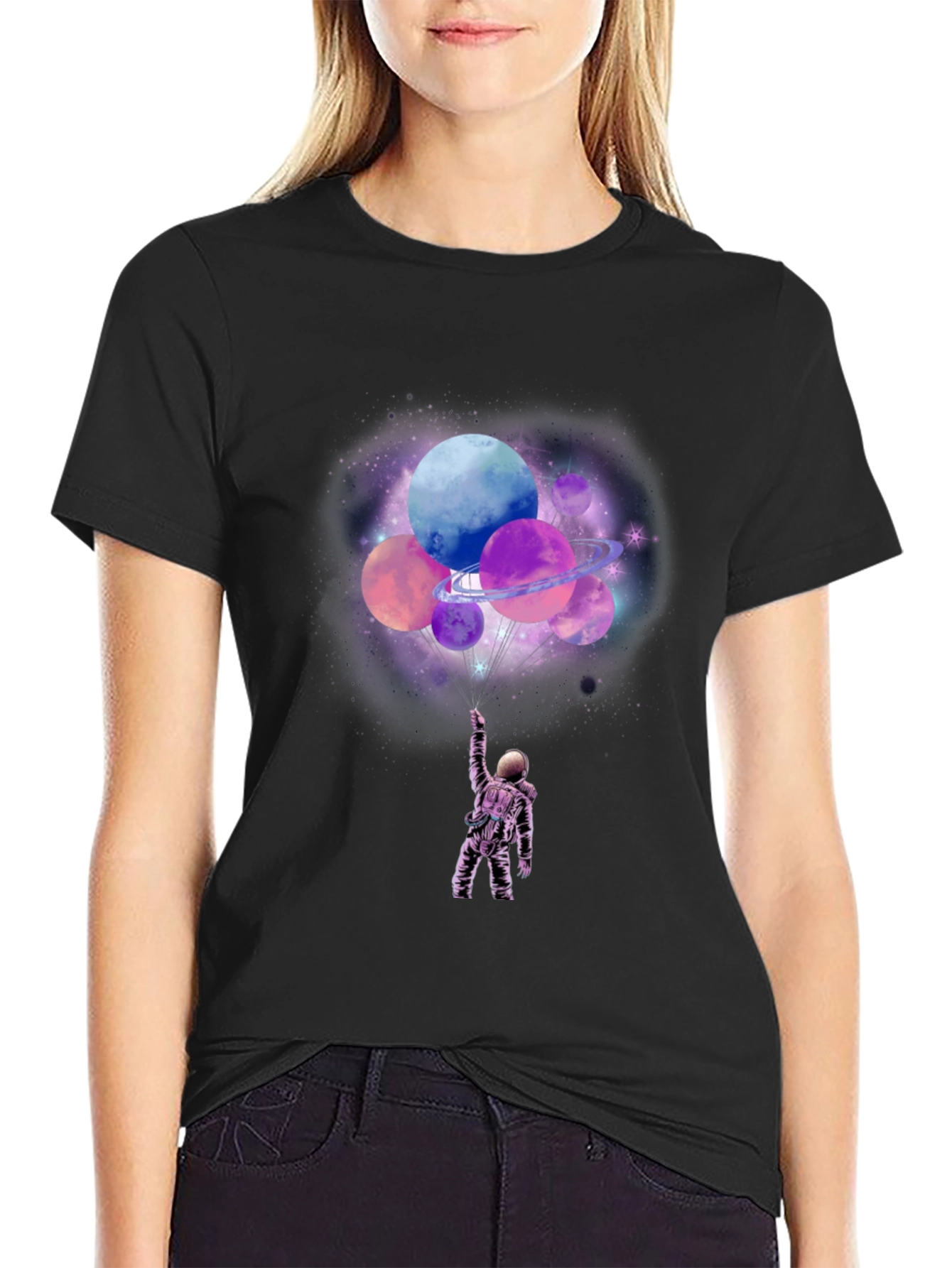 Astronaut Planets Graphic T-Shirt