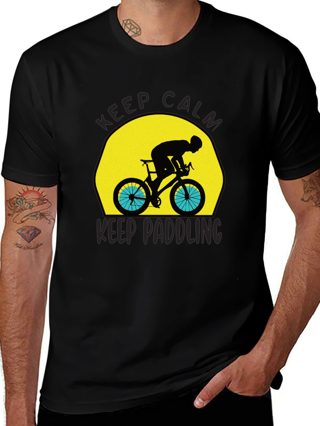 Keep Calm Cycling T-Shirt - Black