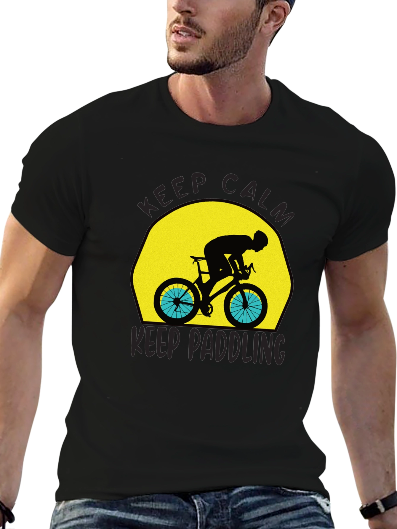 Keep Calm Cycling T-Shirt - Black