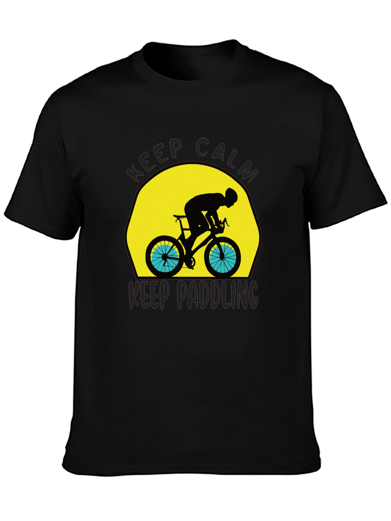 Keep Calm Cycling T-Shirt - Black
