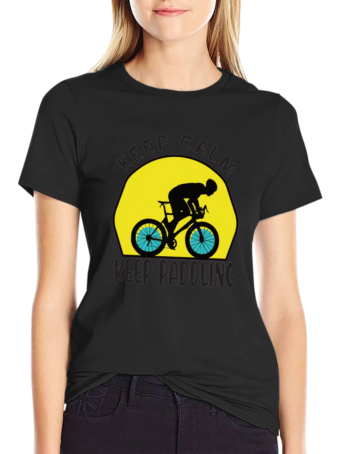 Keep Calm Cycling T-Shirt - Black