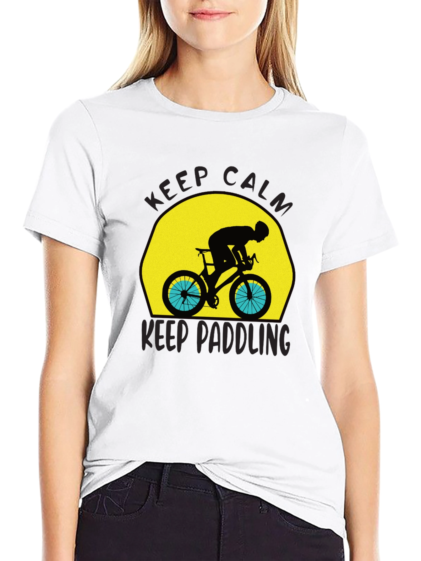 Keep Calm Cycling T-Shirt - Black