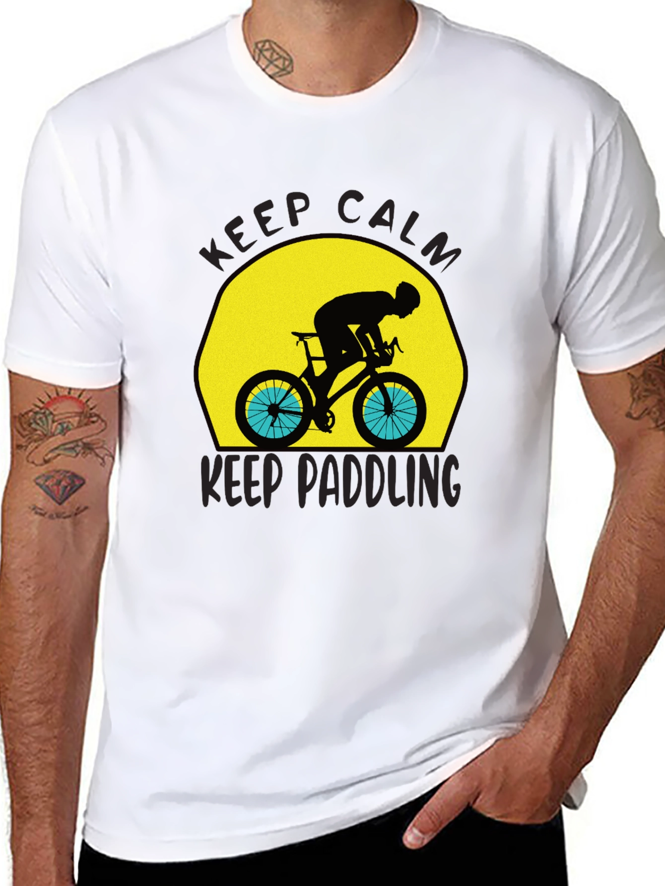 Keep Calm Cycling T-Shirt - Black