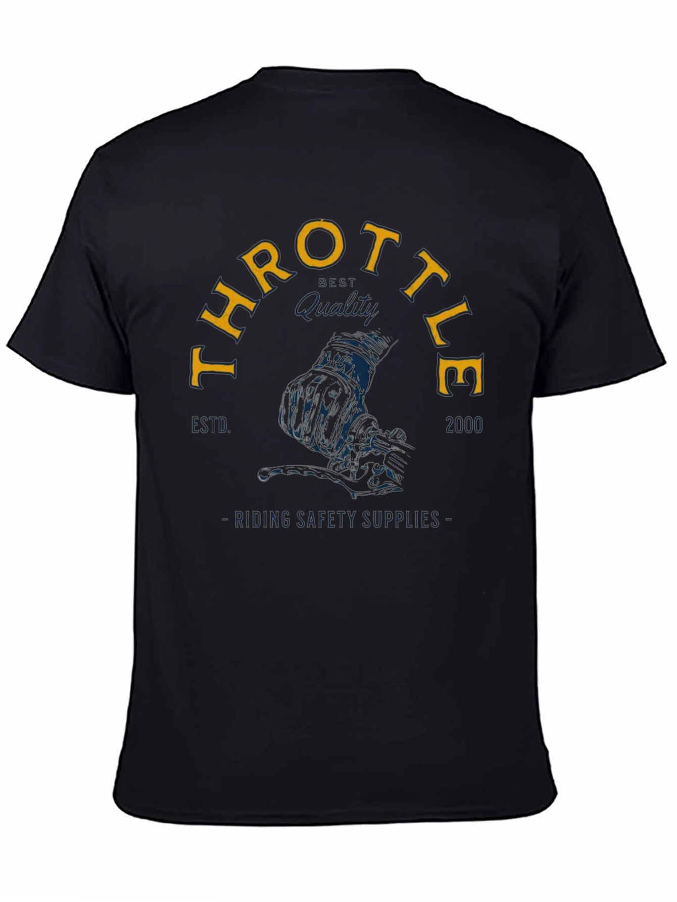 Throttle Rider Graphic Tee - Black Cotton