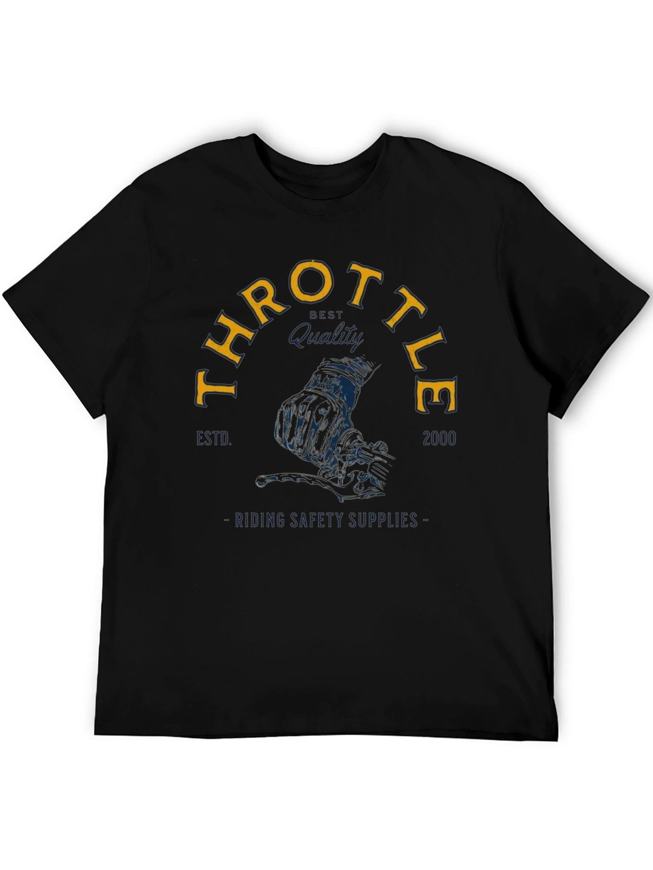 Throttle Rider Graphic Tee - Black Cotton