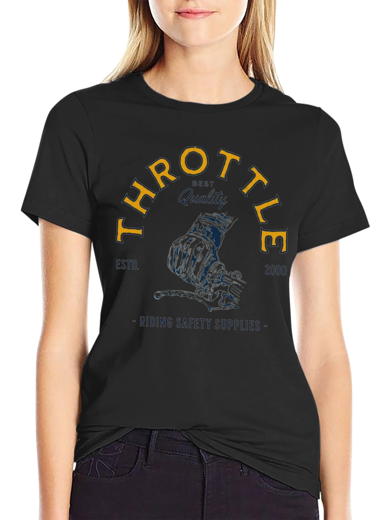 Throttle Rider Graphic Tee - Black Cotton