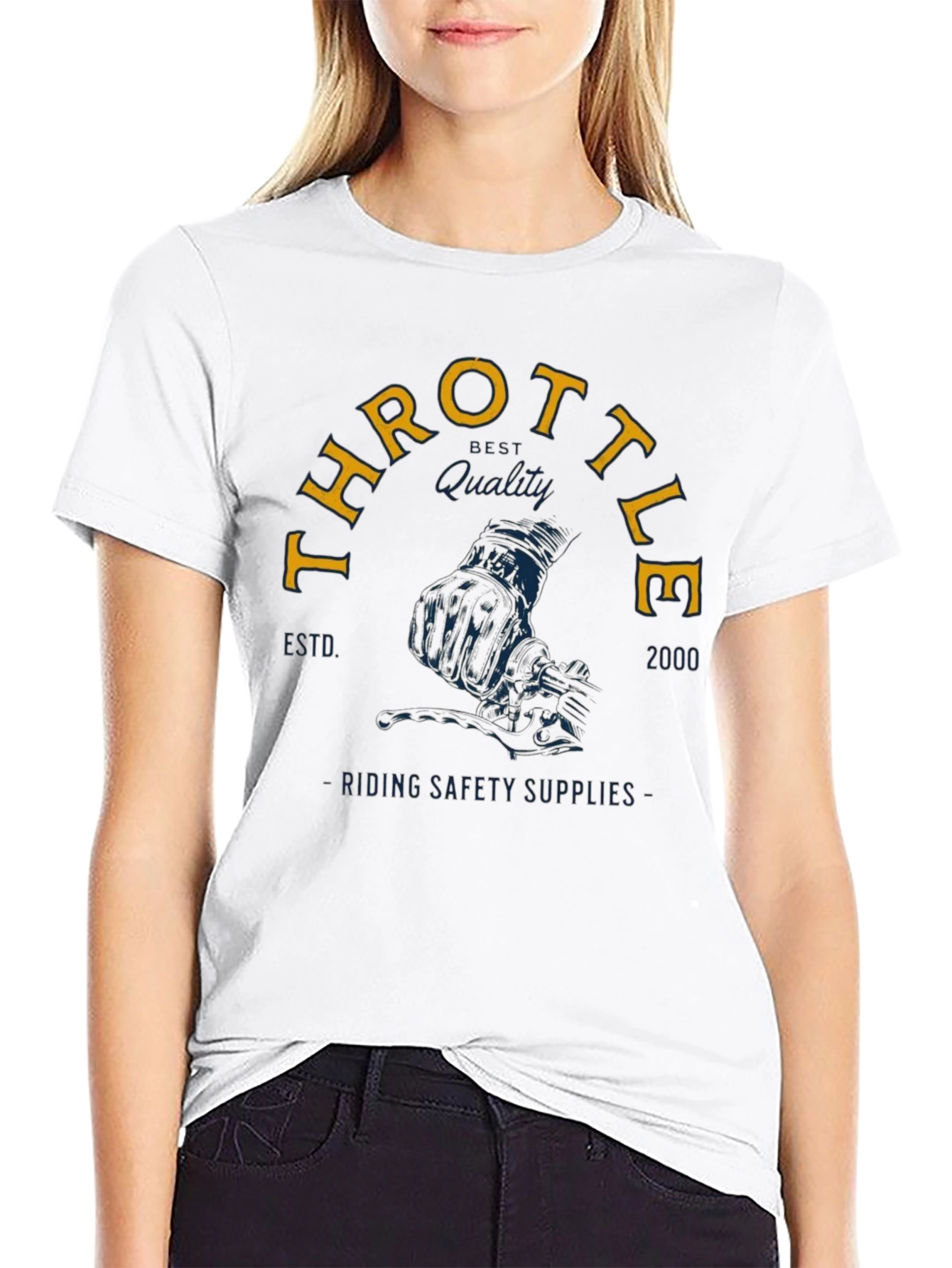 Throttle Rider Graphic Tee - Black Cotton
