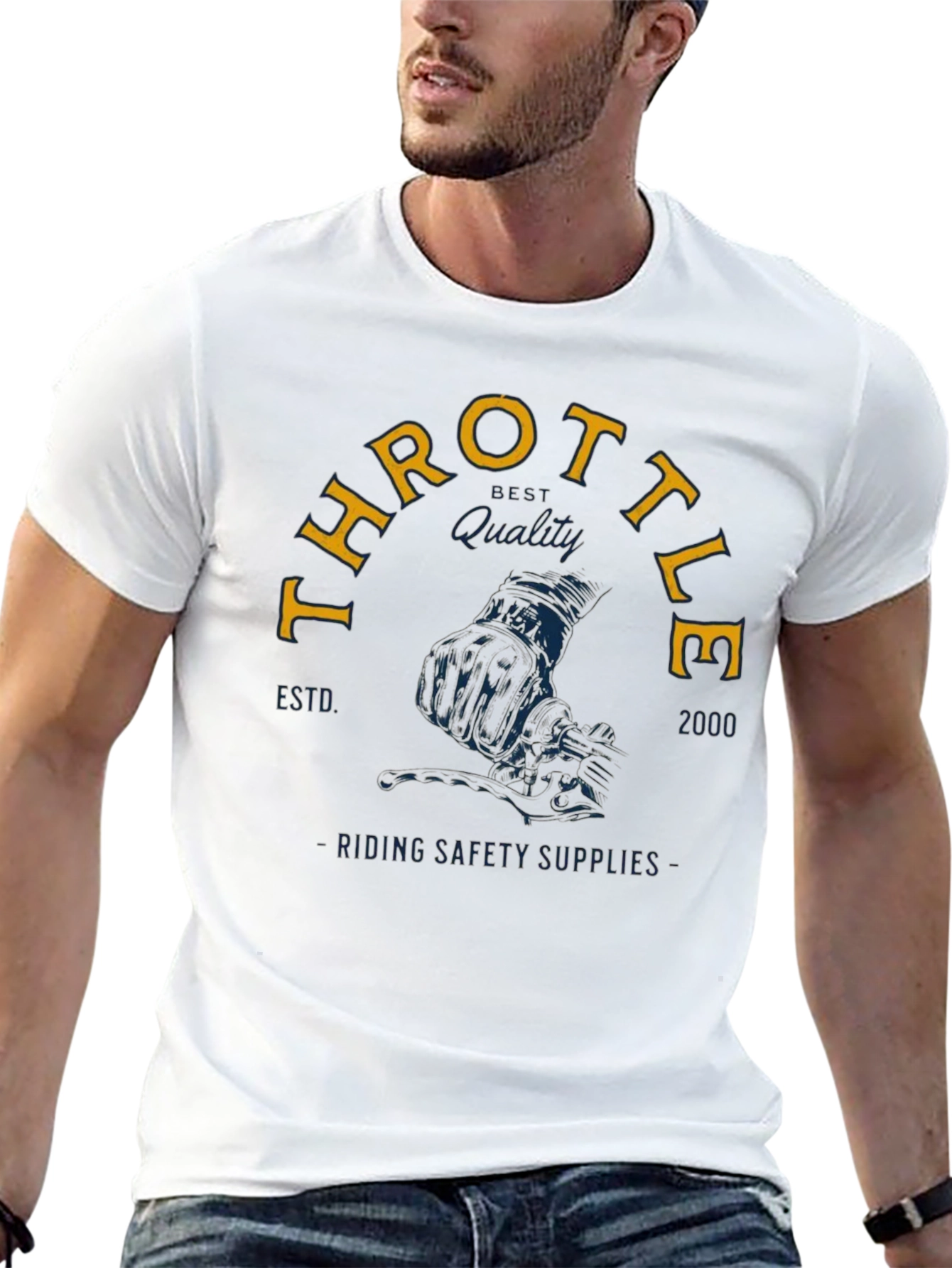 Throttle Rider Graphic Tee - Black Cotton