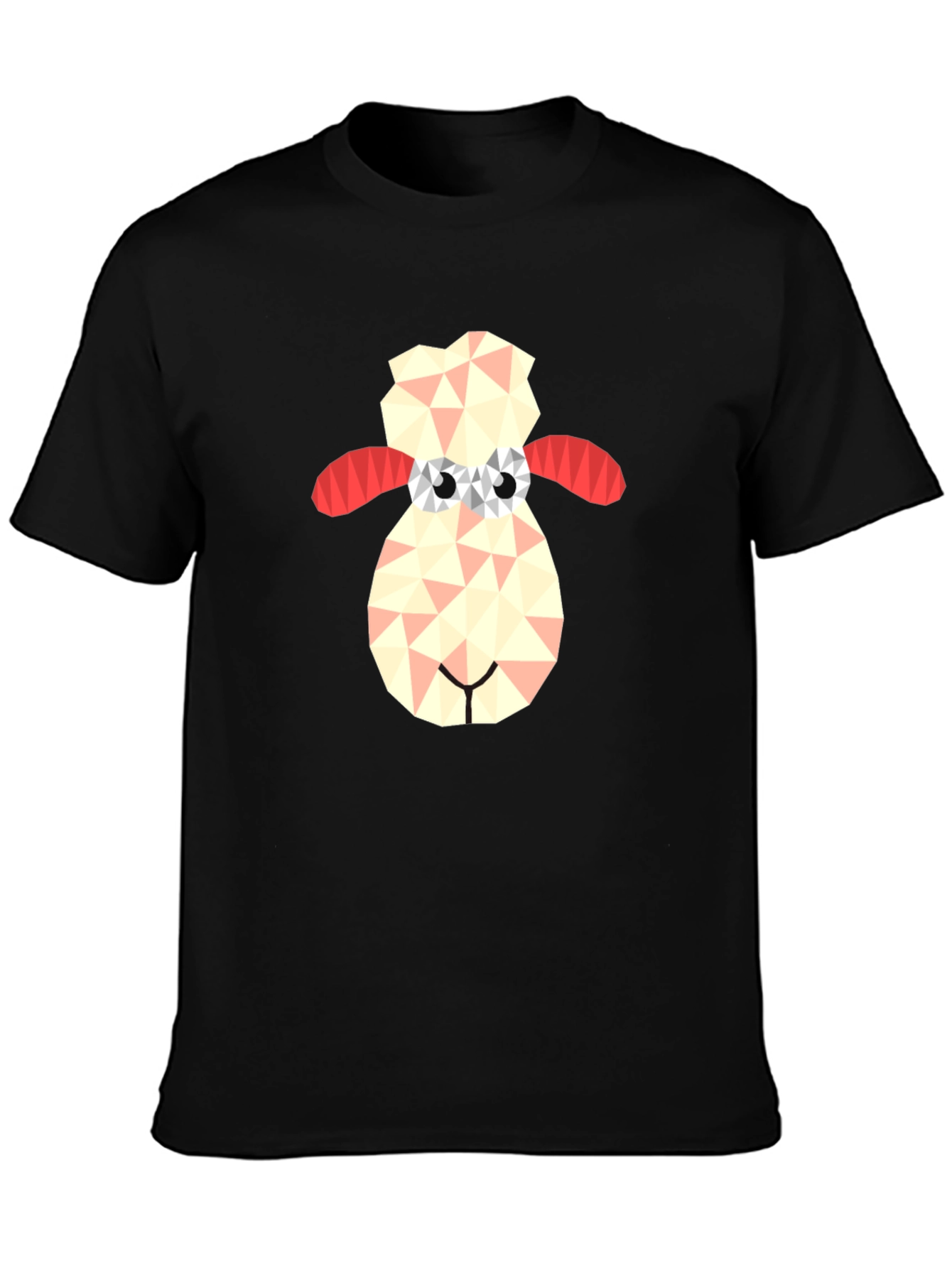 Geometric Sheep Graphic Tee - Black T-Shirt