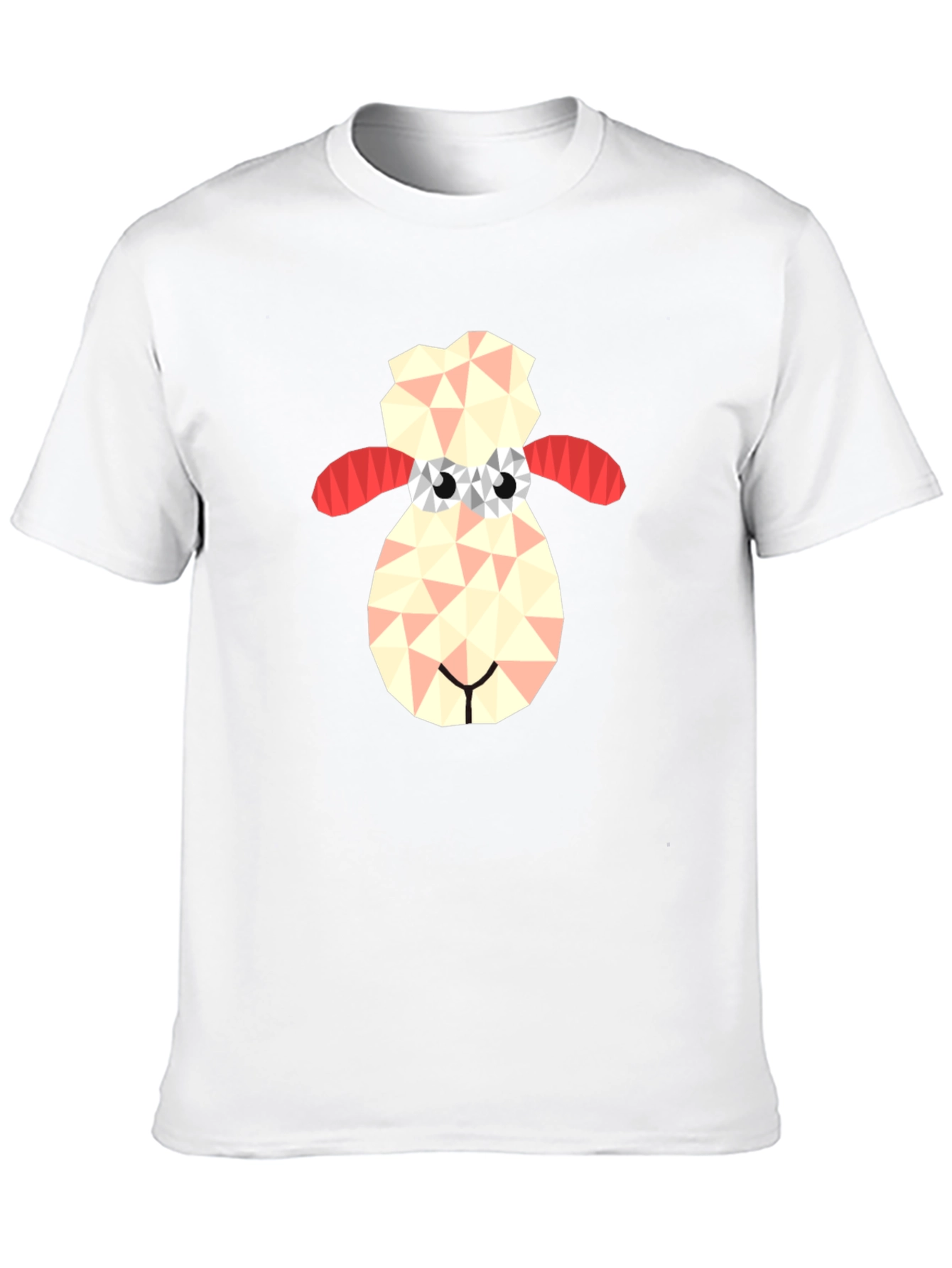 Geometric Sheep Graphic Tee - Black T-Shirt