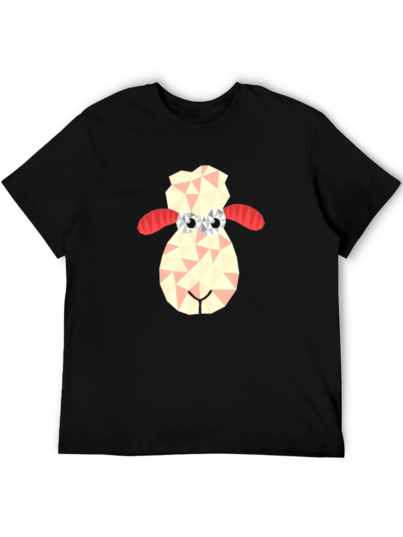 Geometric Sheep Graphic Tee - Black T-Shirt