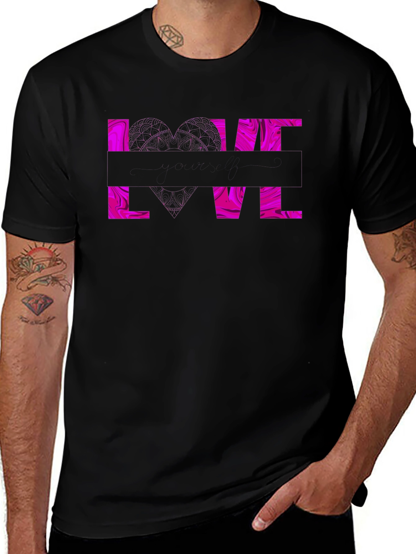 Love Graphic Print Tee - Black