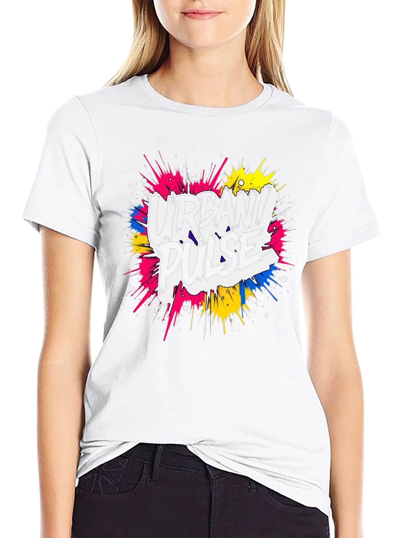 Urban Pulse Graphic Print Black T-Shirt