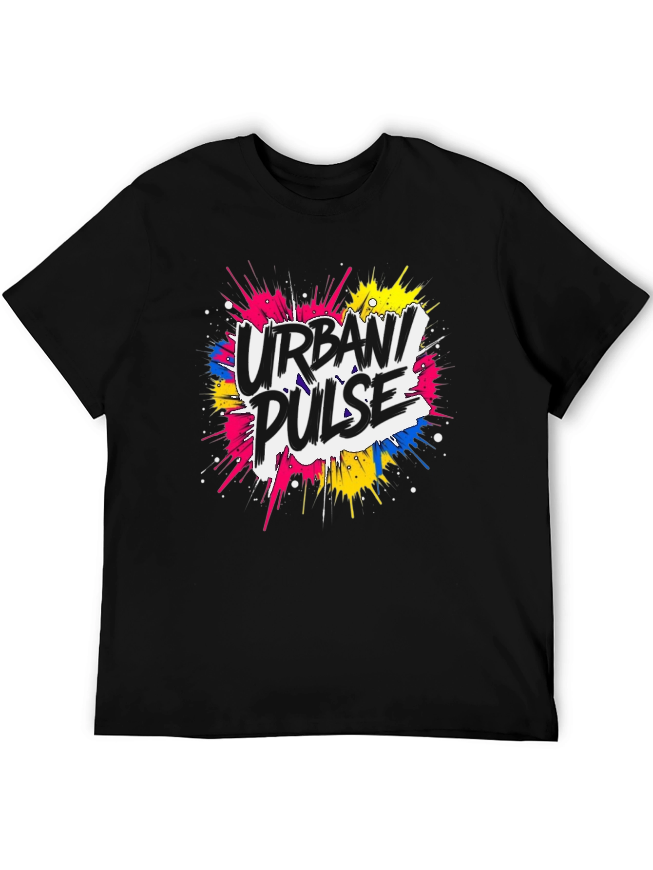 Urban Pulse Graphic Print Black T-Shirt