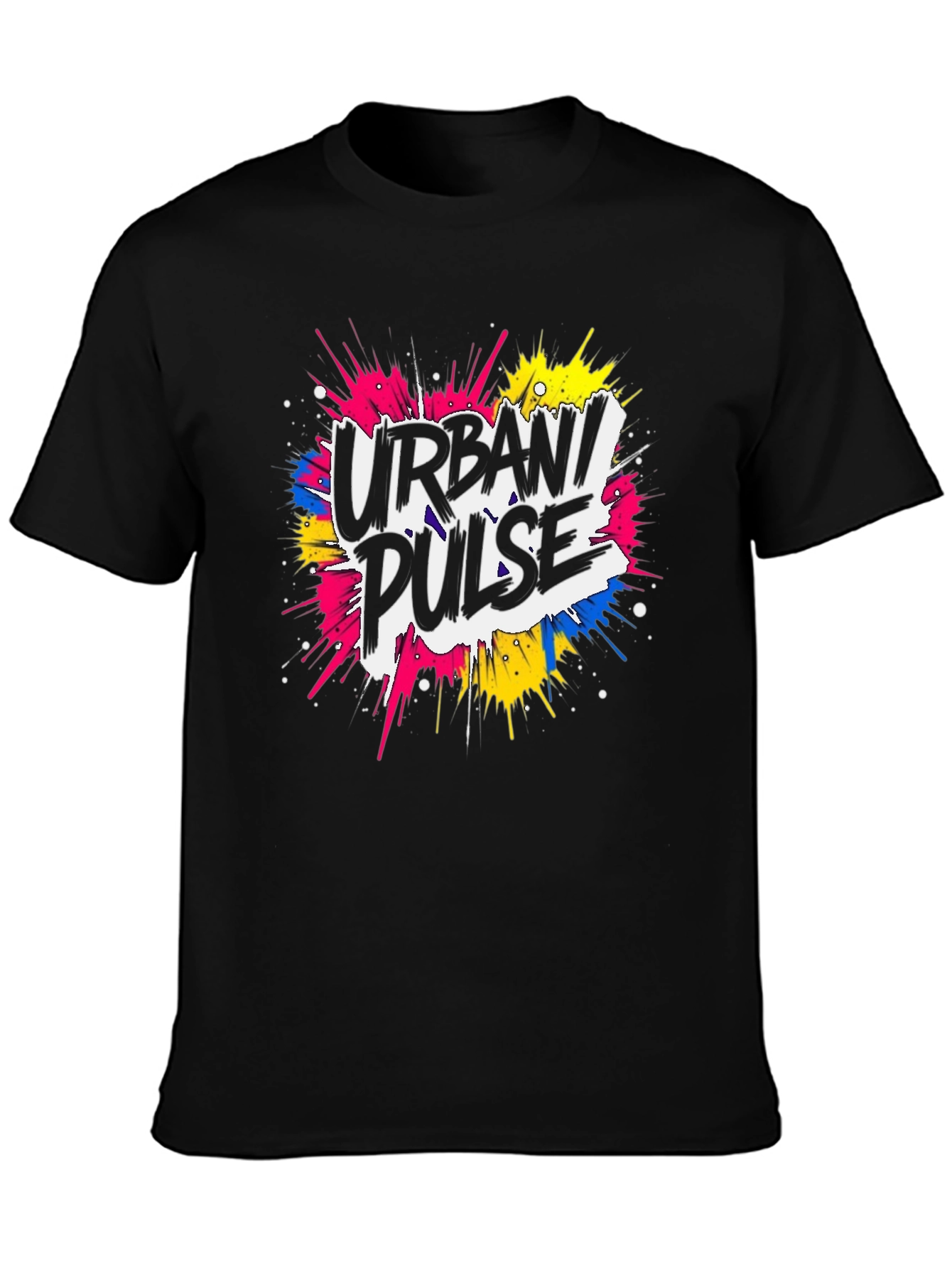 Urban Pulse Graphic Print Black T-Shirt