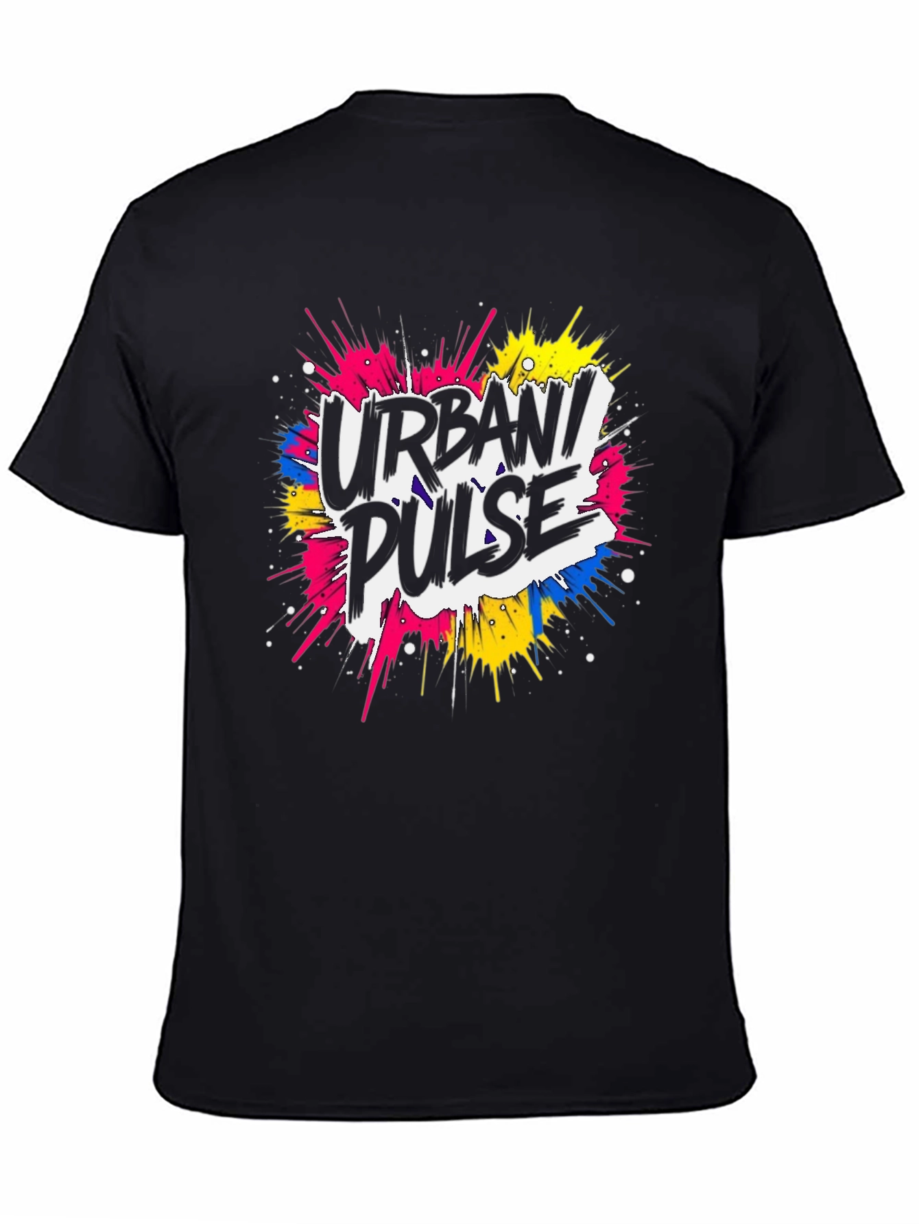 Urban Pulse Graphic Print Black T-Shirt