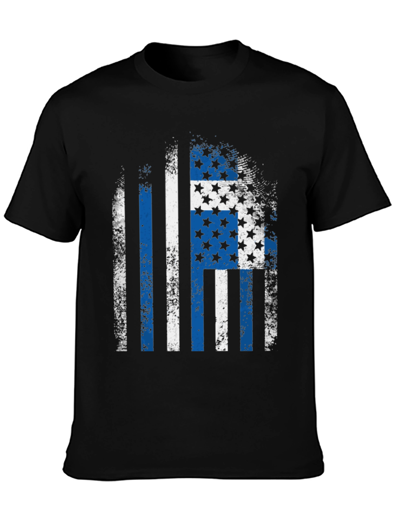 Distressed Blue Line Flag T-Shirt
