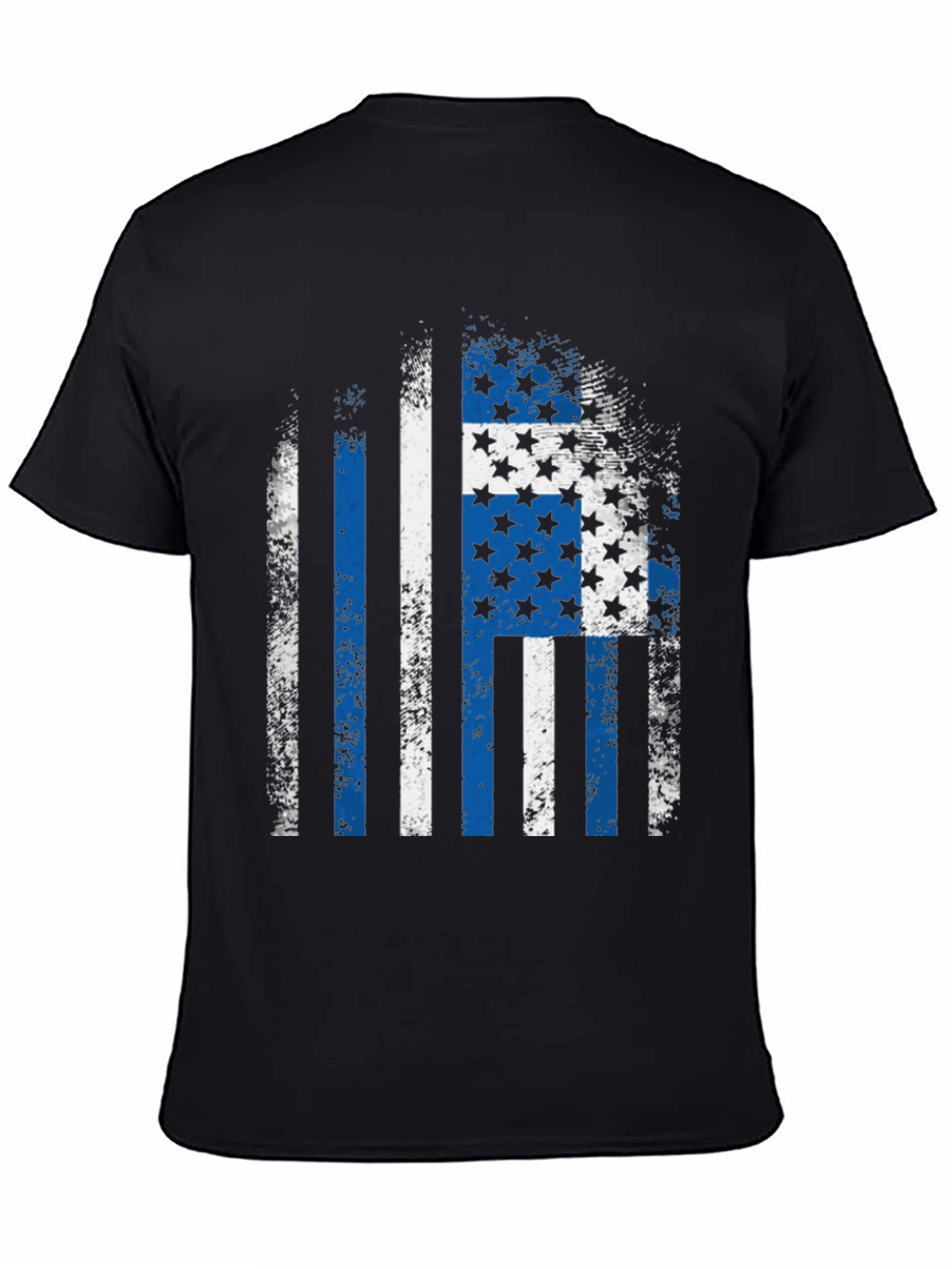 Distressed Blue Line Flag T-Shirt