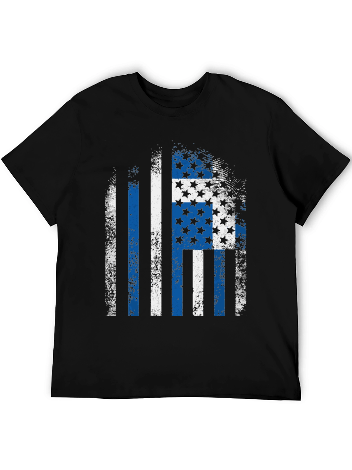Distressed Blue Line Flag T-Shirt