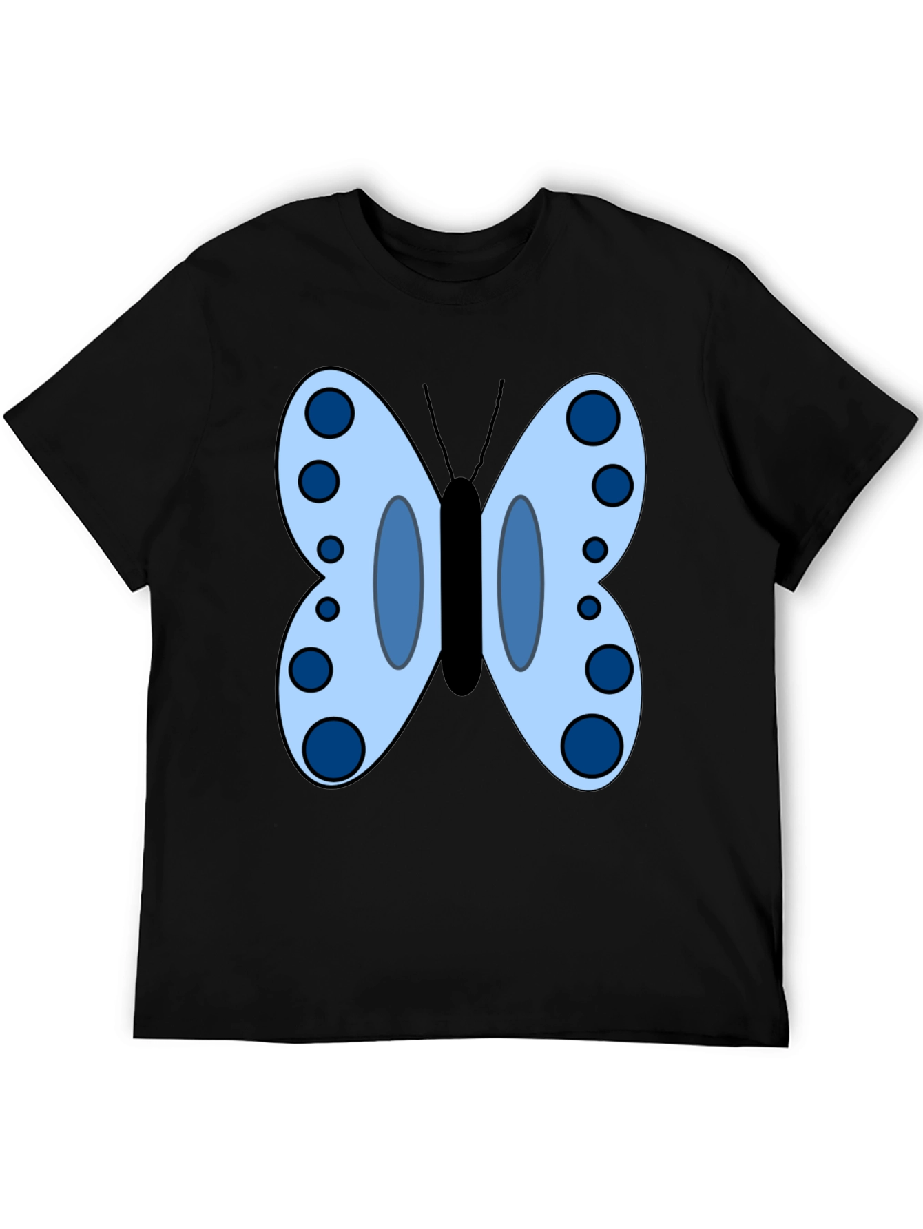 Butterfly Graphic Tee - Black Cotton Blend T-Shirt