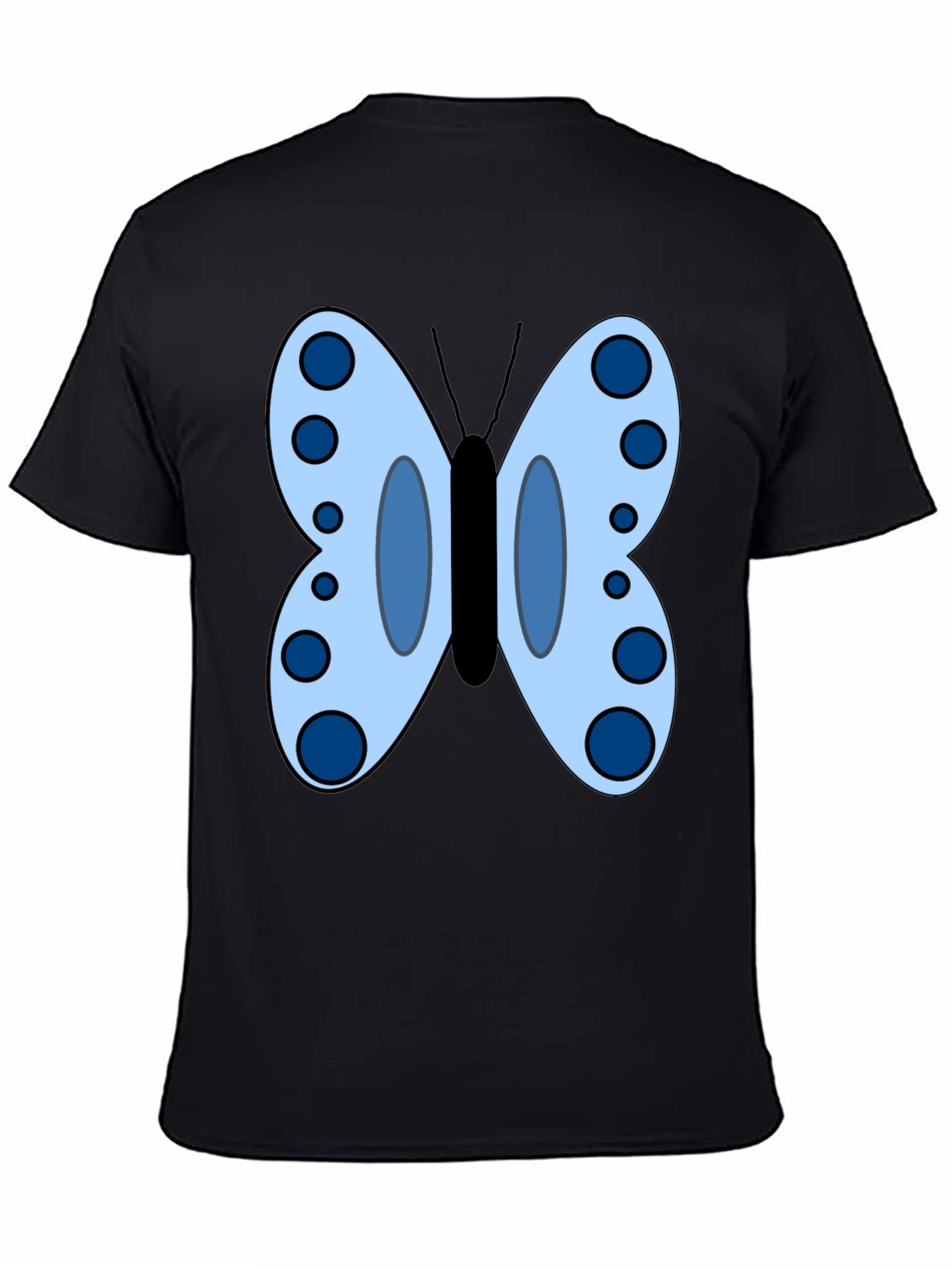 Butterfly Graphic Tee - Black Cotton Blend T-Shirt
