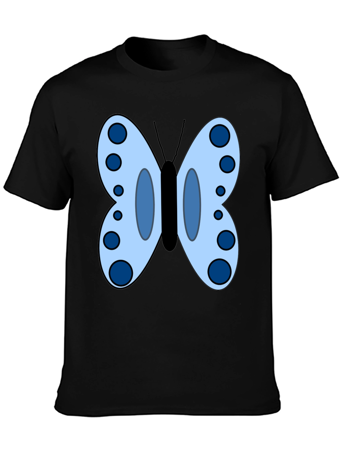 Butterfly Graphic Tee - Black Cotton Blend T-Shirt