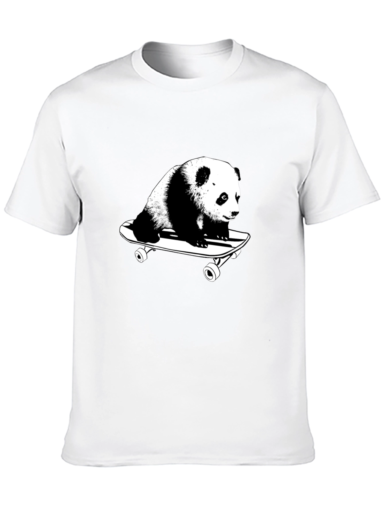 Panda Skateboarder Black T-Shirt