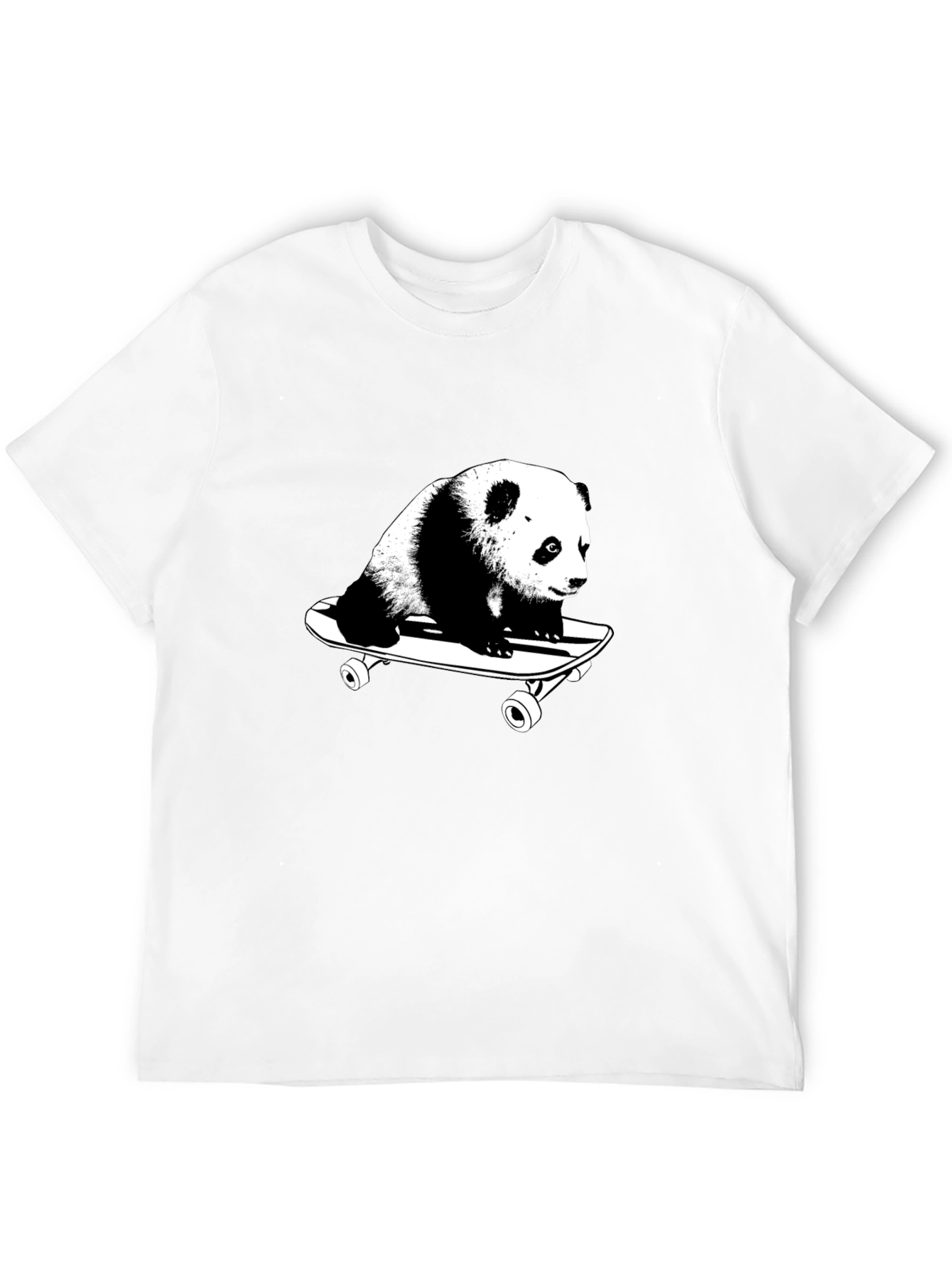 Panda Skateboarder Black T-Shirt