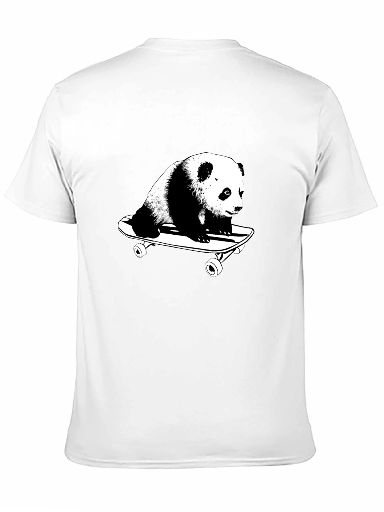 Panda Skateboarder Black T-Shirt