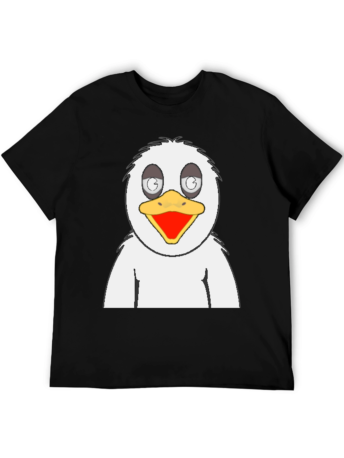 Cartoon Bird Graphic Black T-Shirt