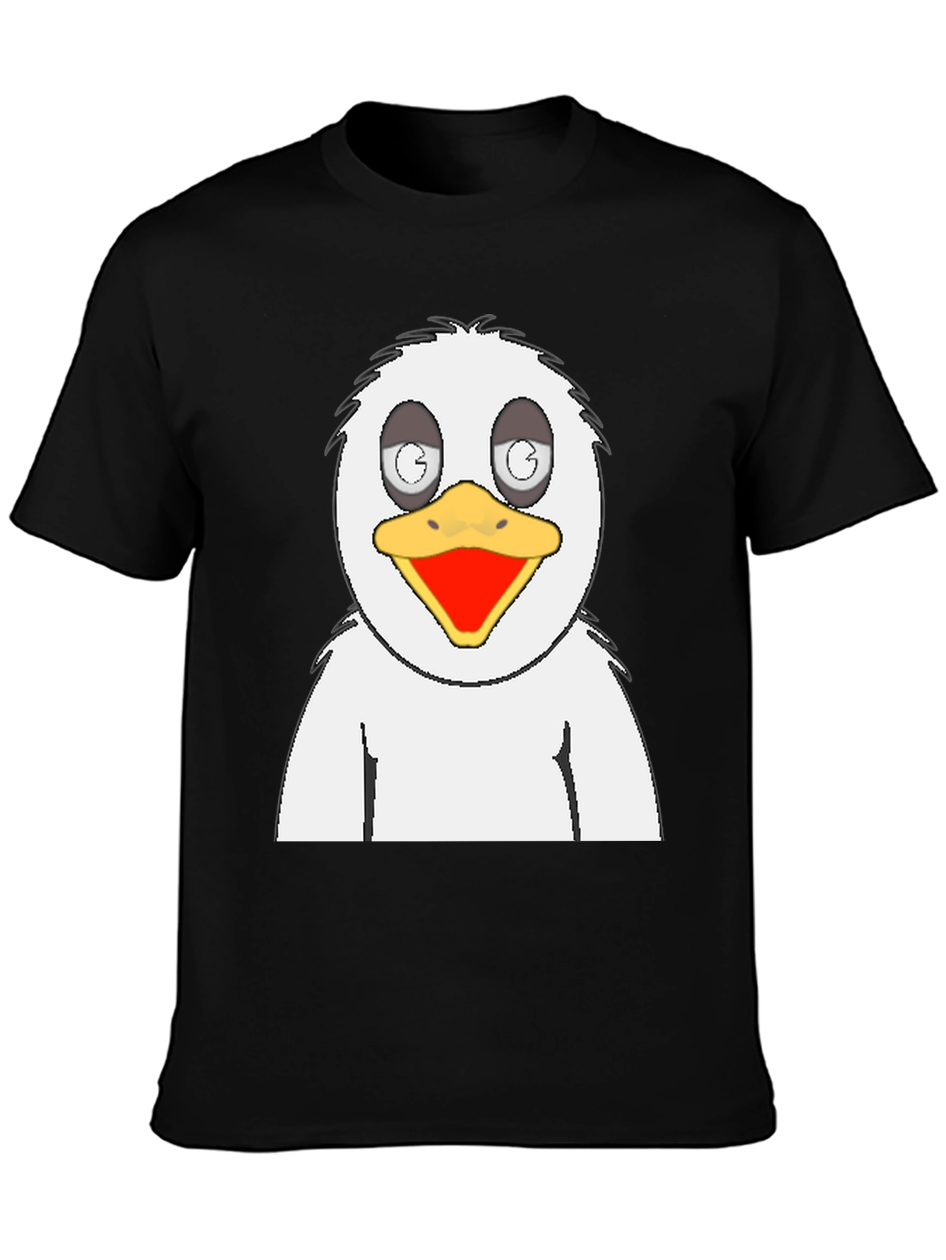 Cartoon Bird Graphic Black T-Shirt