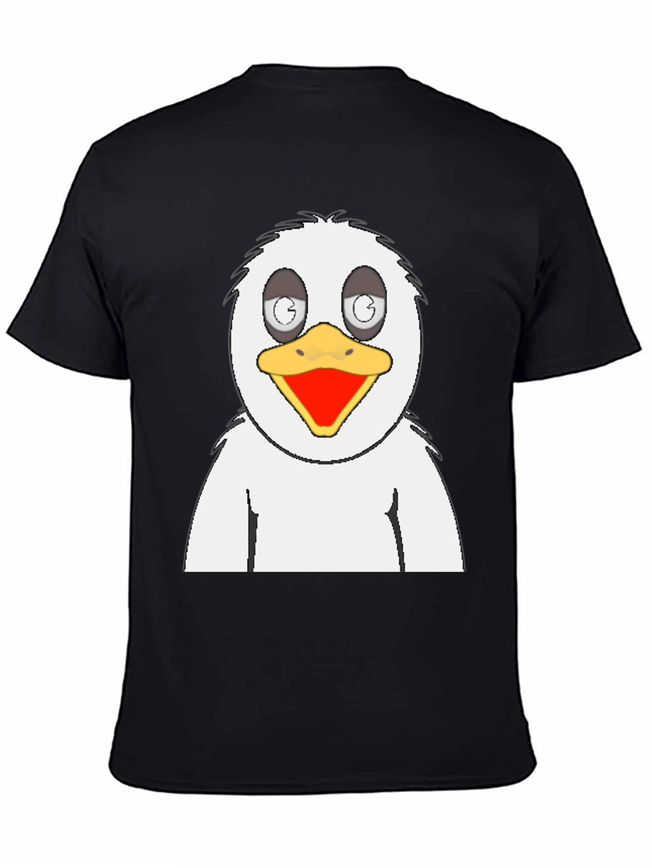 Cartoon Bird Graphic Black T-Shirt
