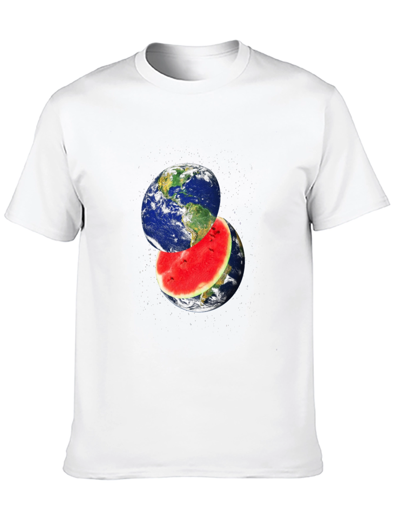 Earth Watermelon Graphic Black T-Shirt