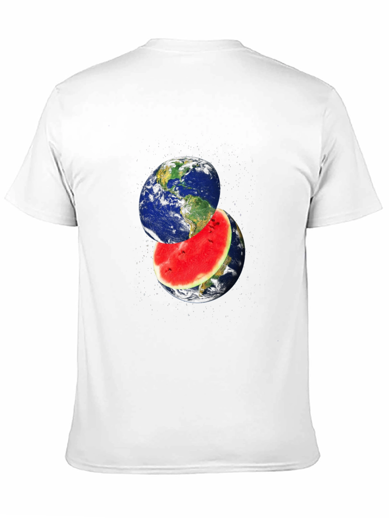 Earth Watermelon Graphic Black T-Shirt