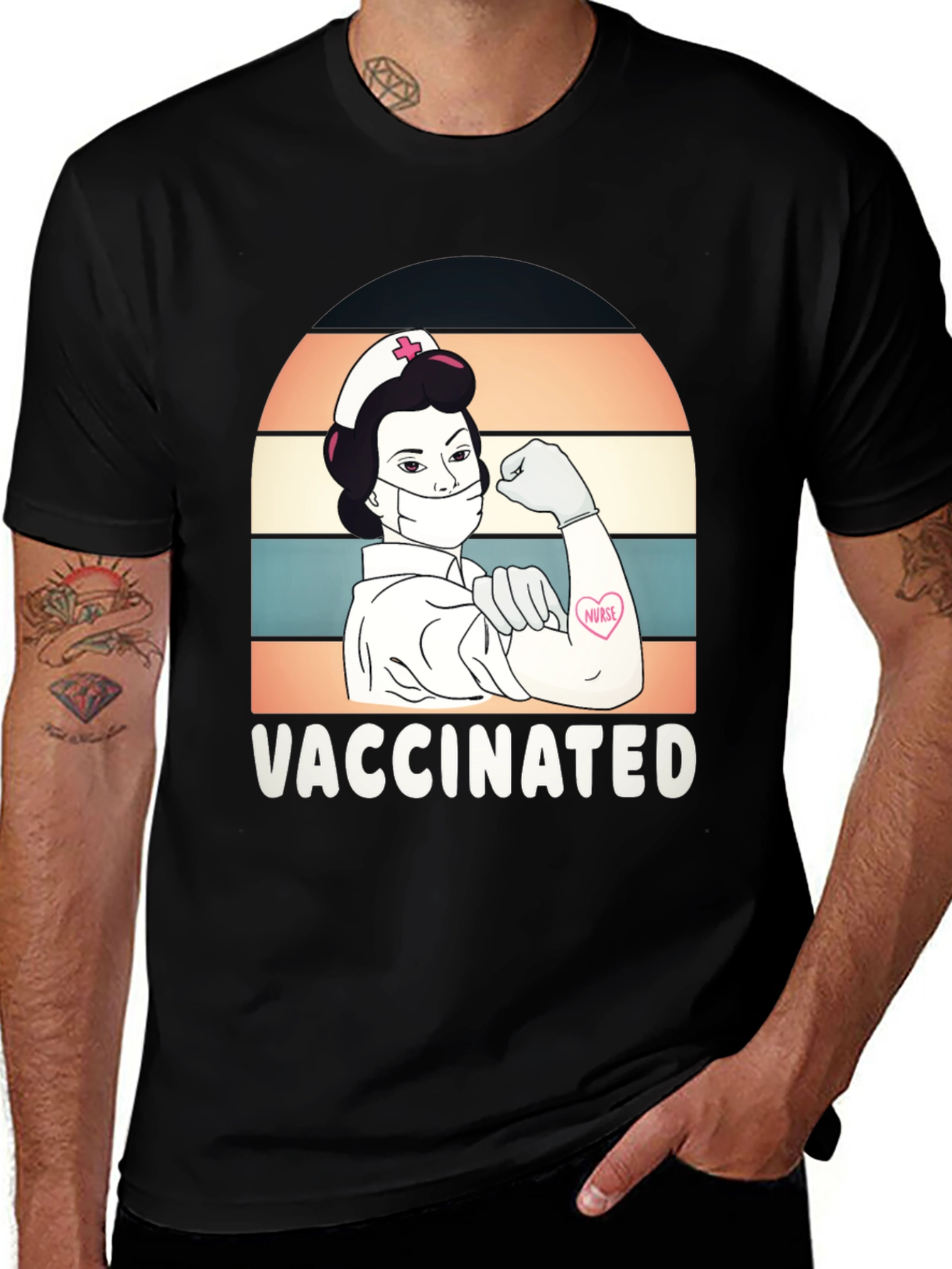 Vaccinated Nurse Graphic T-Shirt