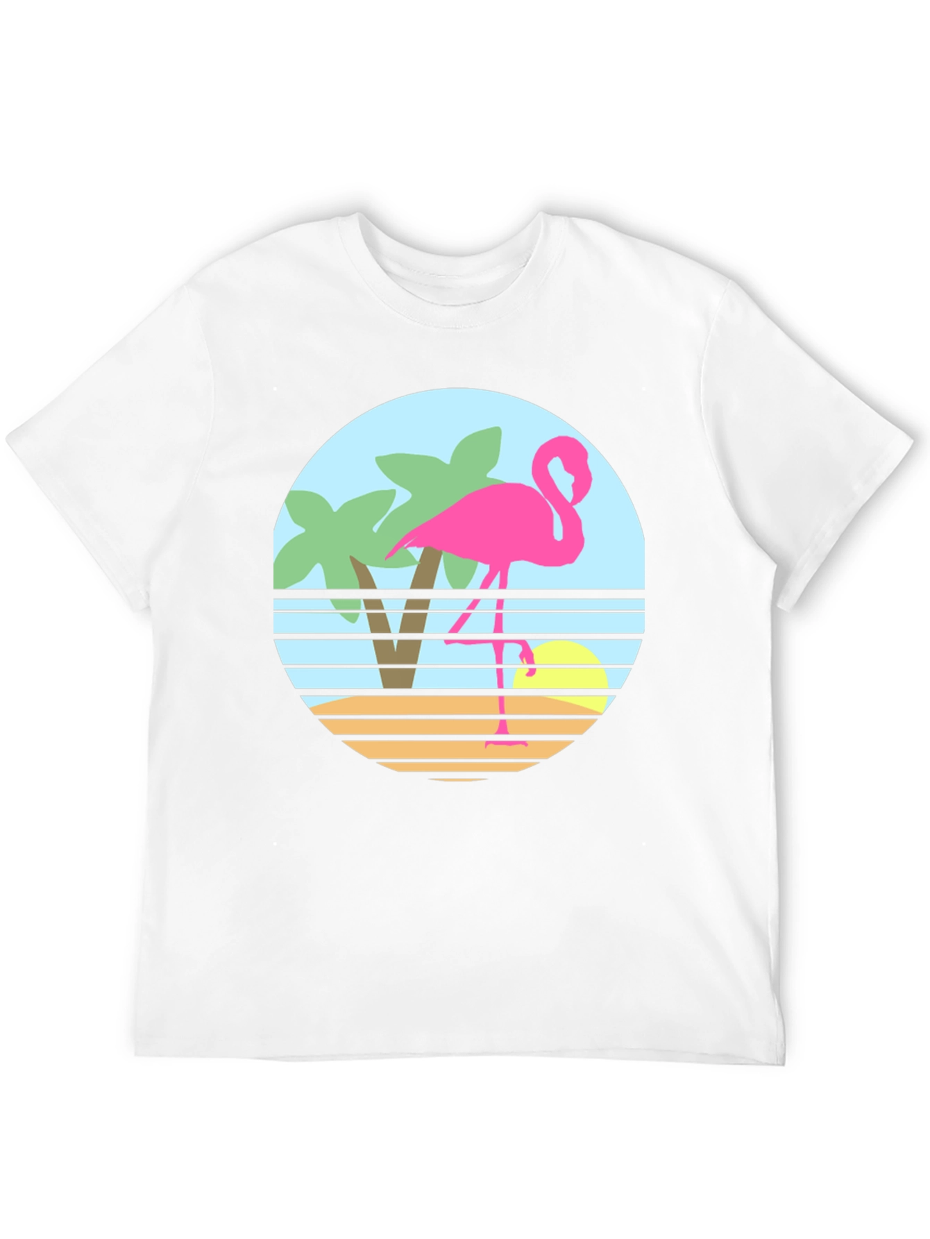 Retro Flamingo T-Shirt - Tropical Beach Design