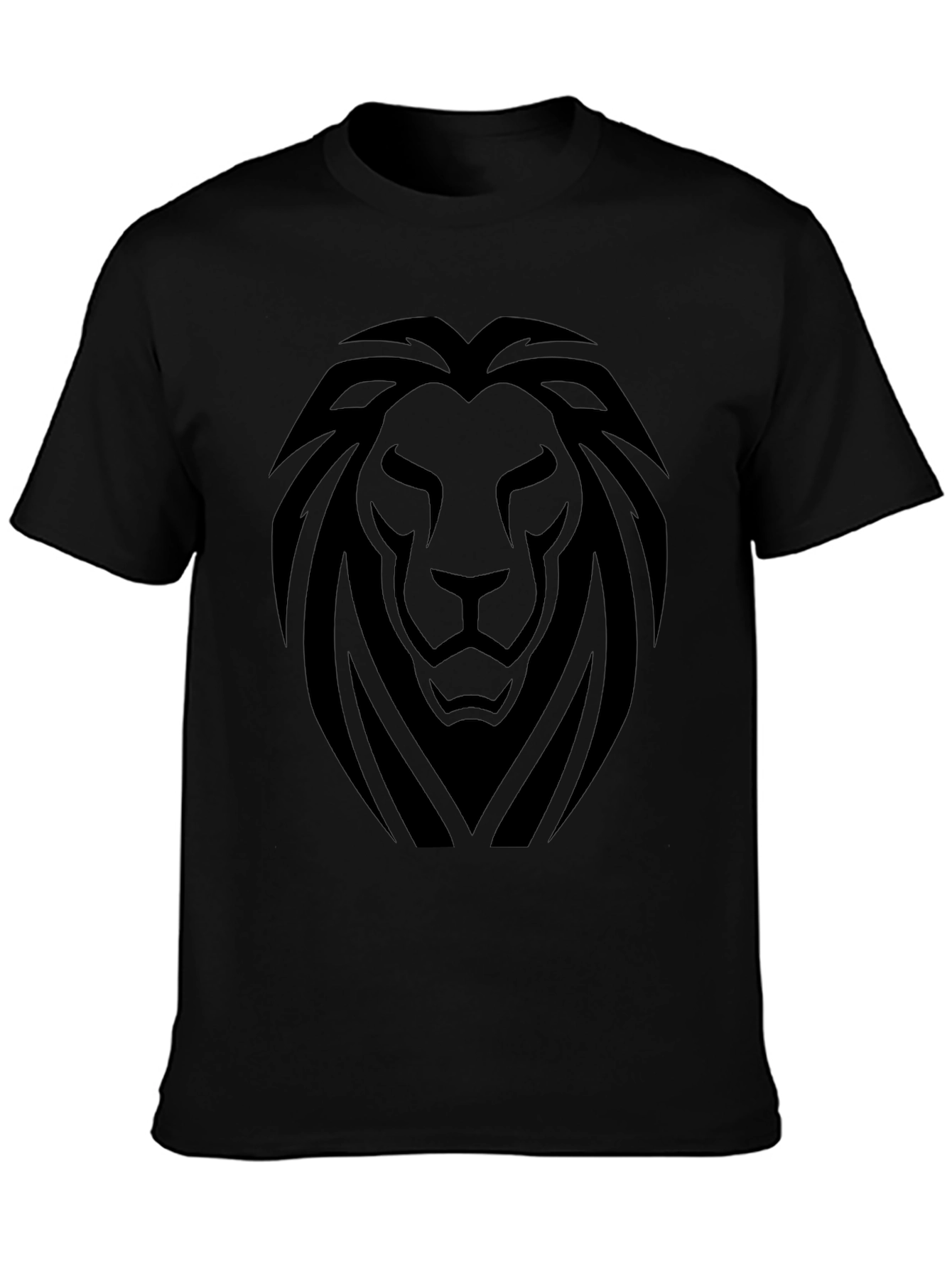Bold Lion Graphic Print Black T-Shirt