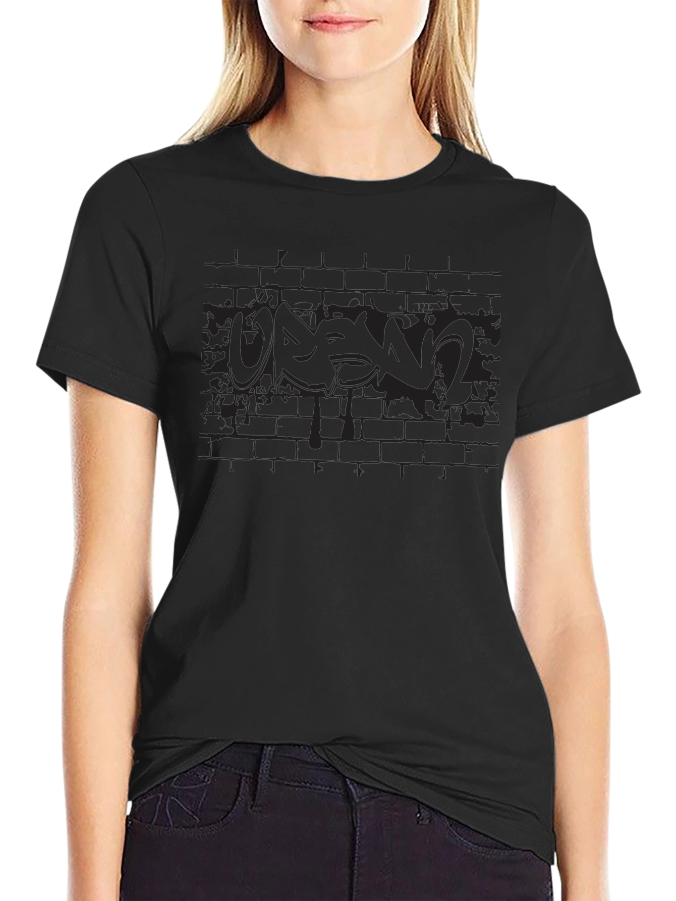Urban Graffiti Graphic Black T-Shirt