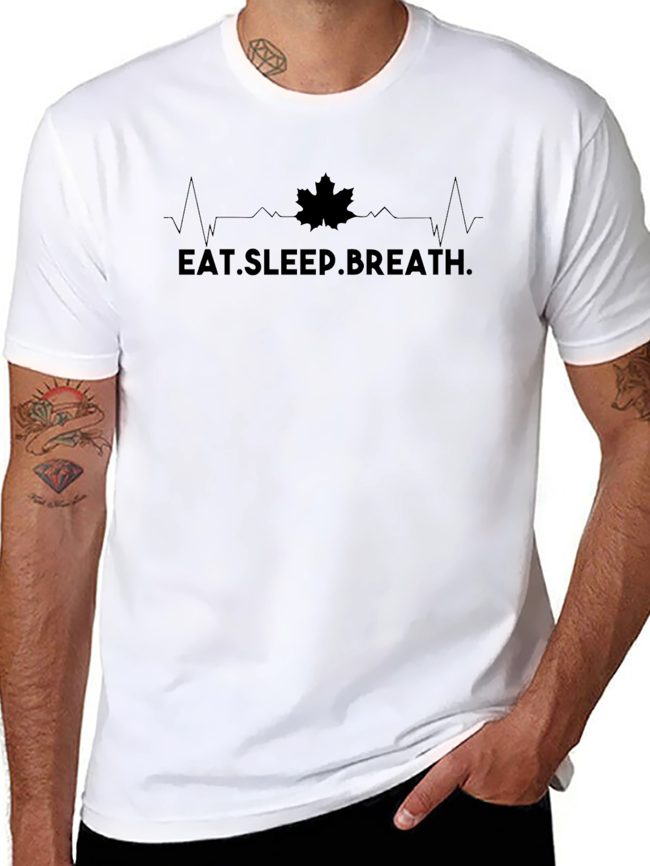 Eat Sleep Breathe T-Shirt - Maple Leaf
