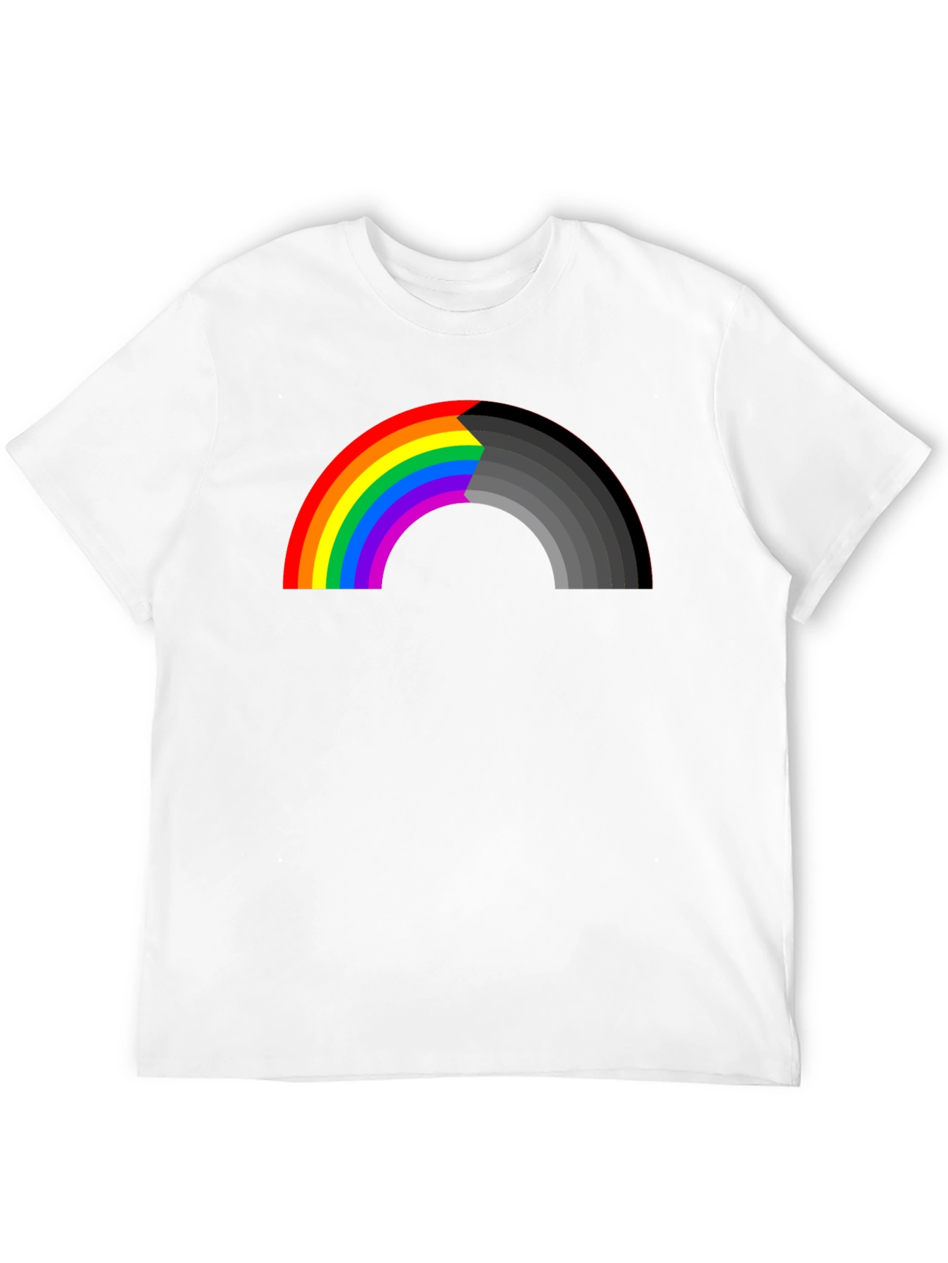 Rainbow to Gray Mens Graphic T-Shirt