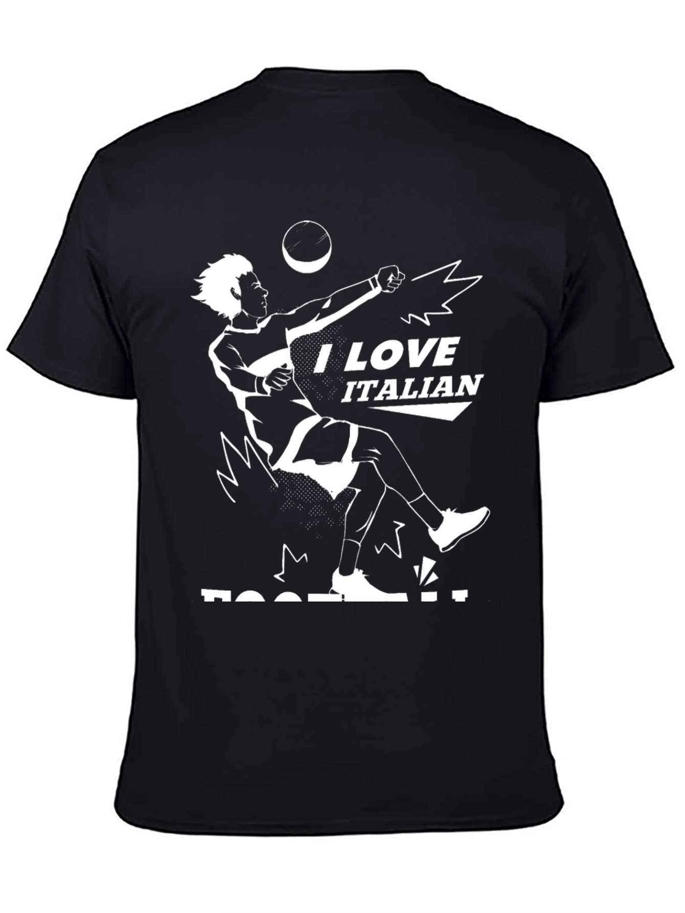 I Love Italian Football Graphic Tee - Black