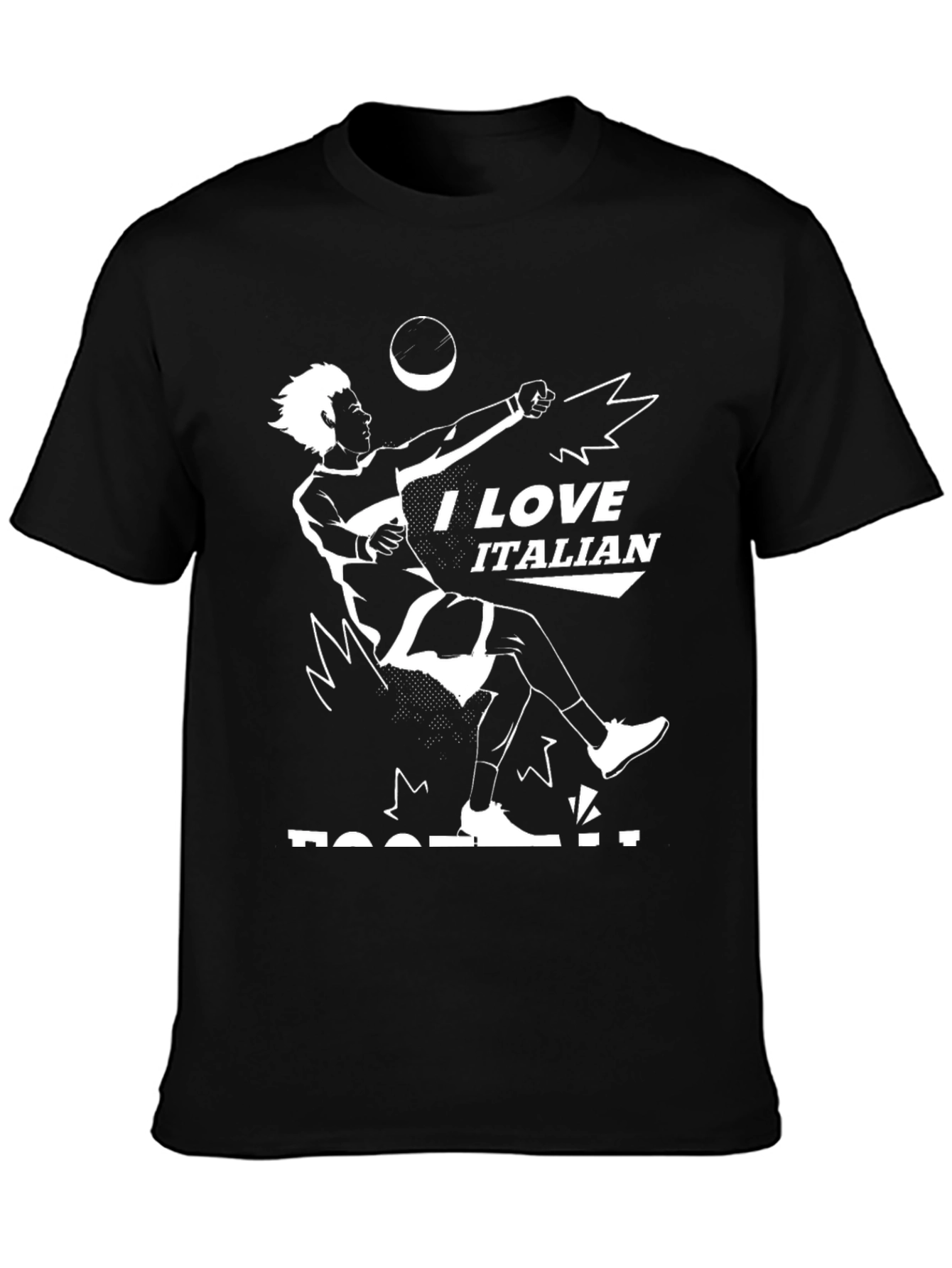 I Love Italian Football Graphic Tee - Black