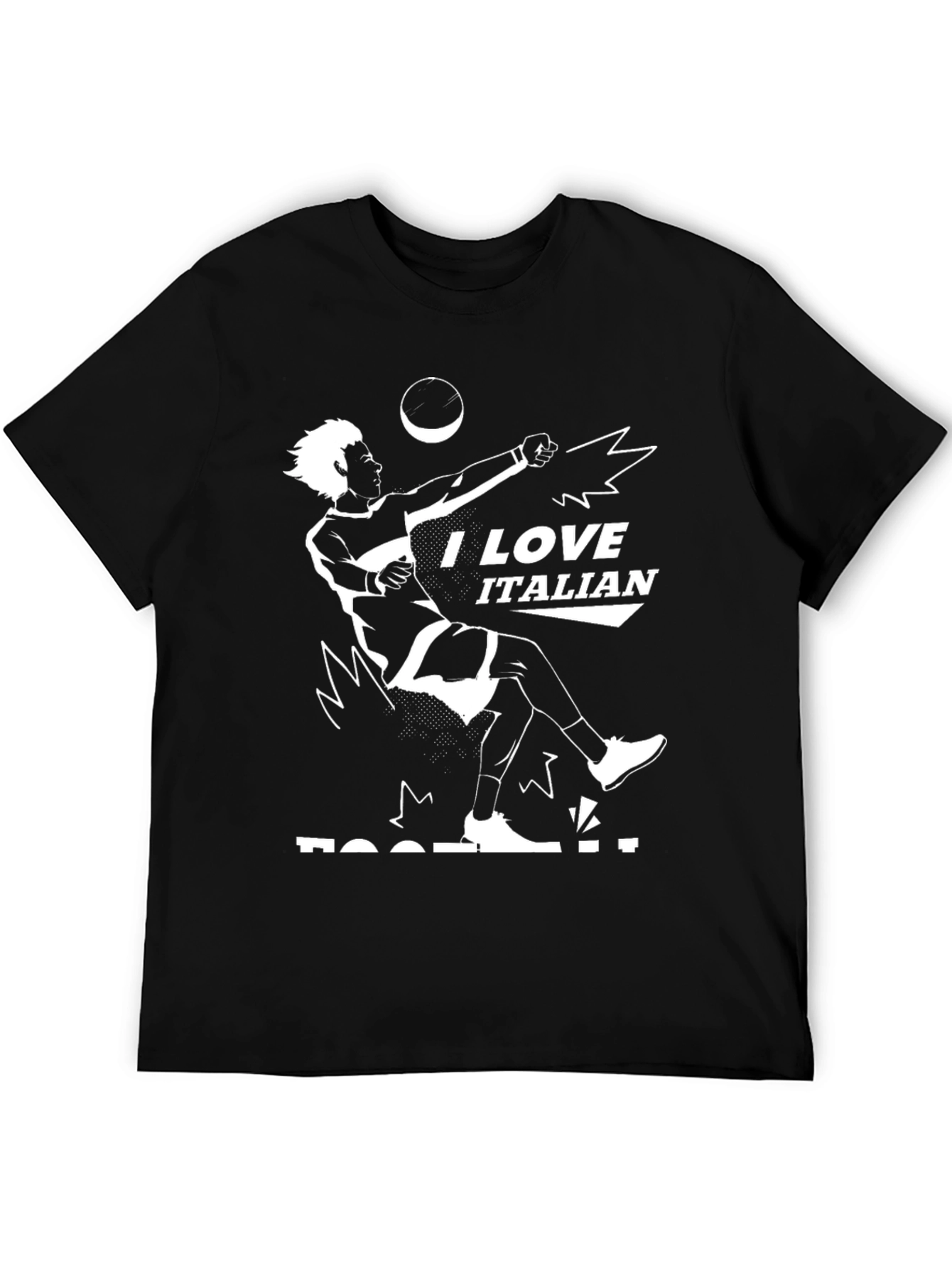 I Love Italian Football Graphic Tee - Black