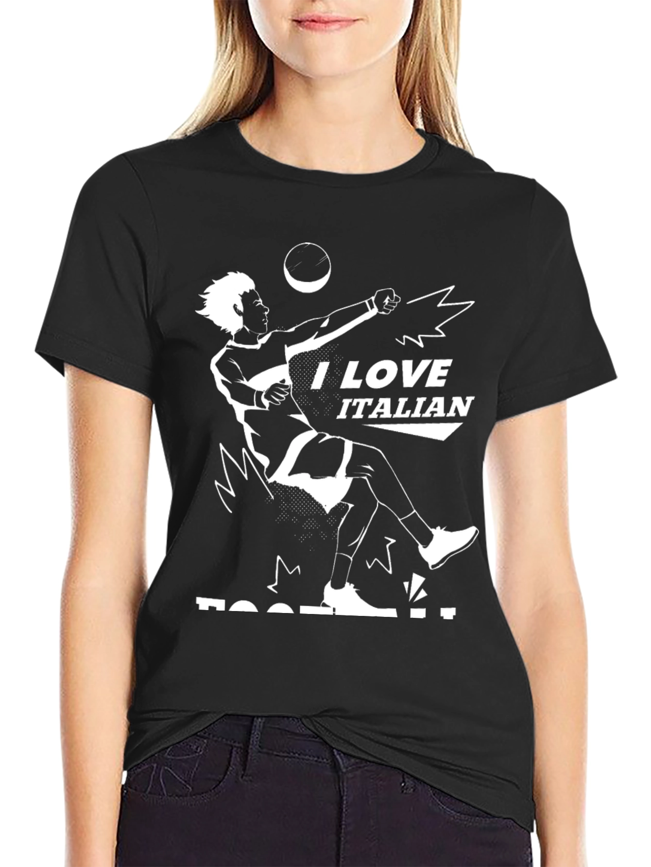 I Love Italian Football Graphic Tee - Black