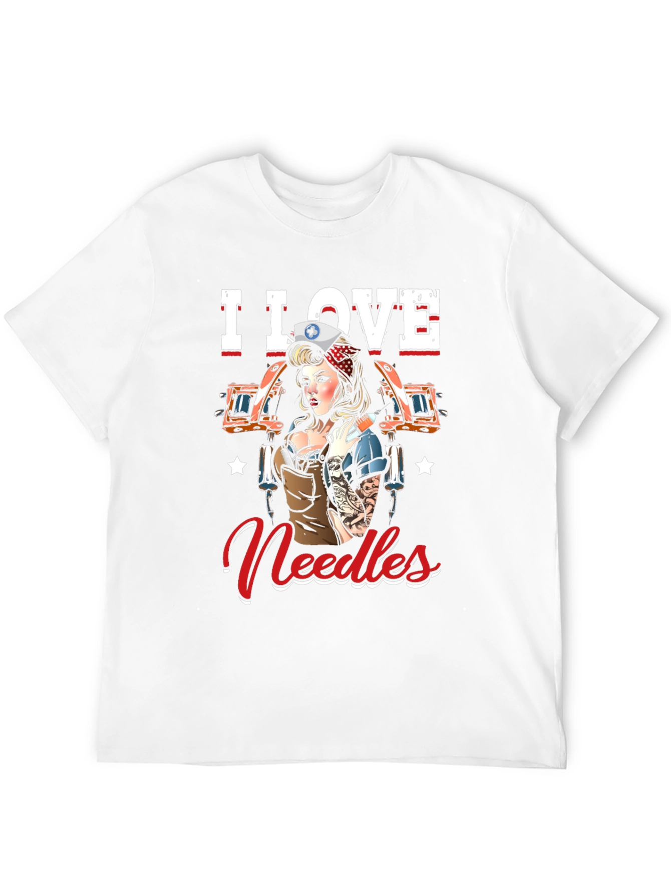 I Love Needles Black T-Shirt Tattoo Artist Nurse